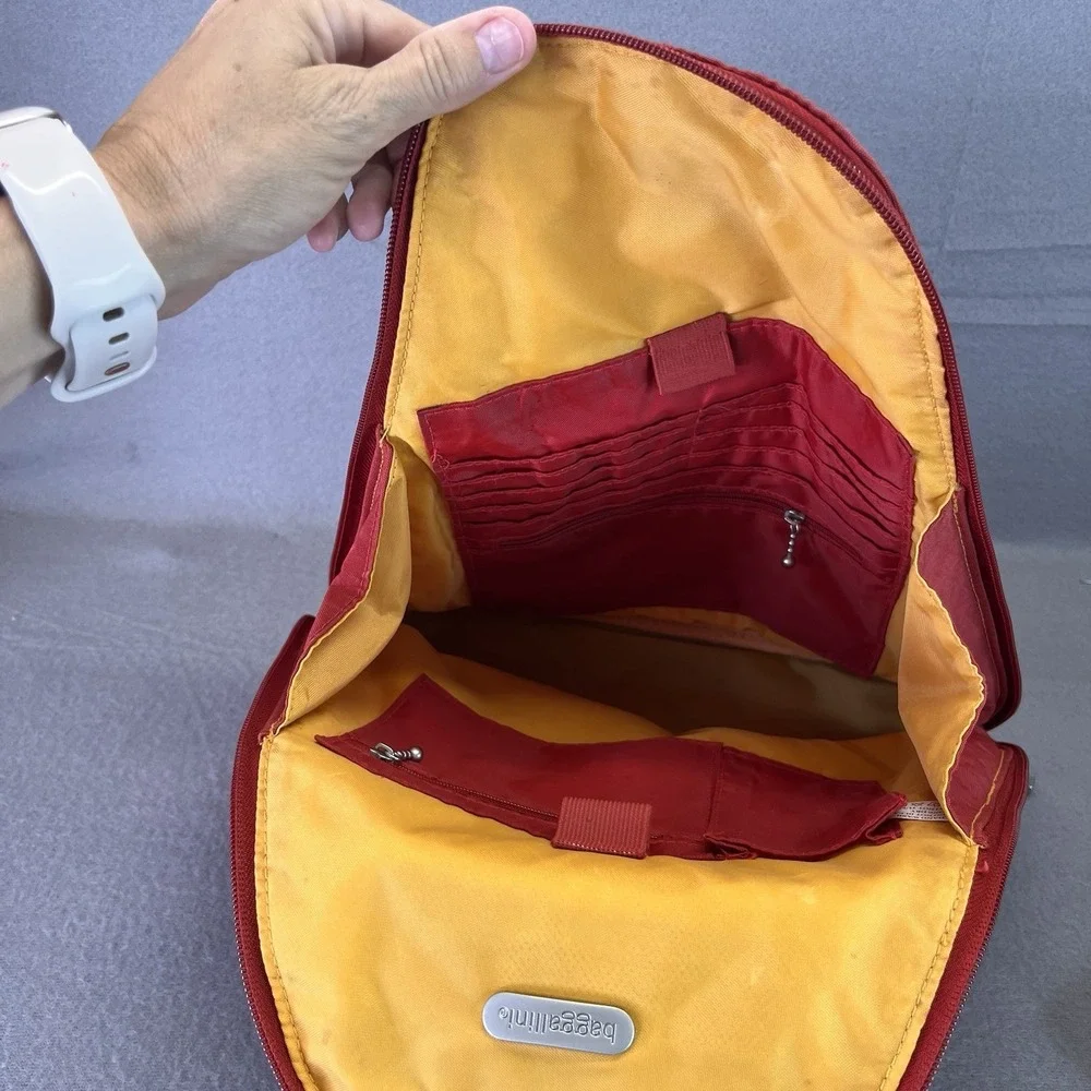 Baggallini Metro Convertible Backpack Nylon Rusty Red